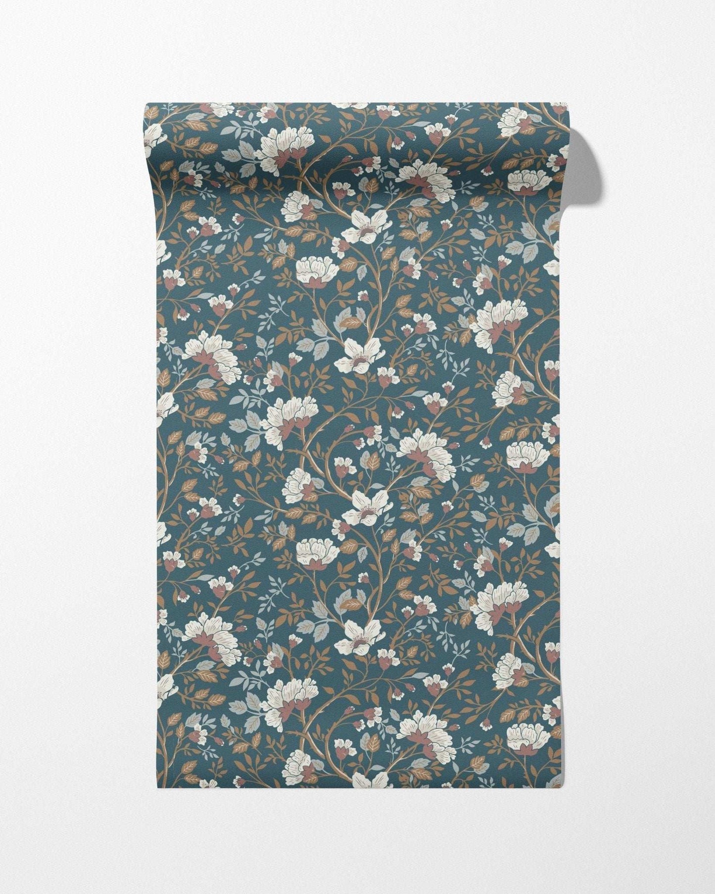 Camellia Study Wallpaper in Cobalt Dust