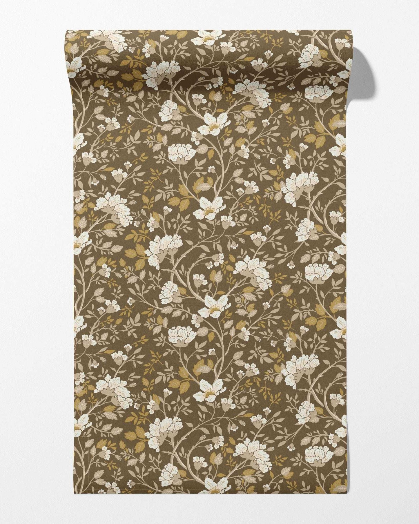 Camellia Study Wallpaper in Golden Vine