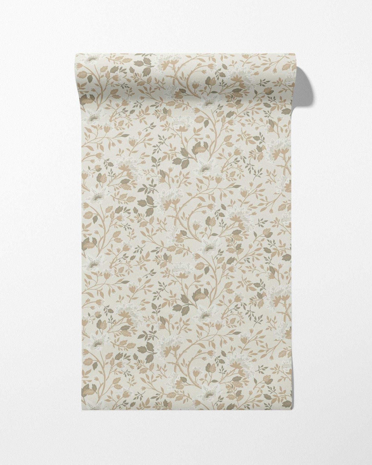 Camellia Study Wallpaper in Natural Linen