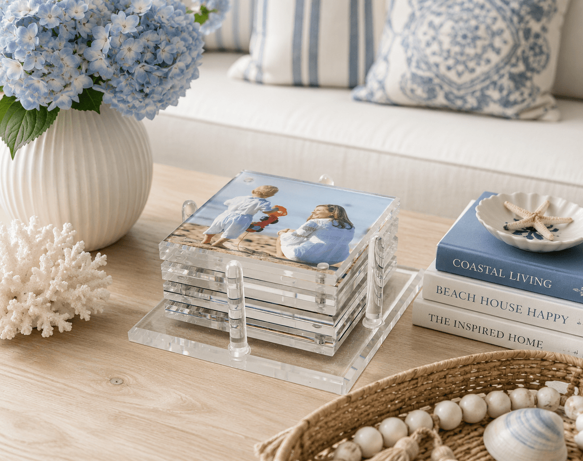Clear Acrylic Photo Drink Coasters