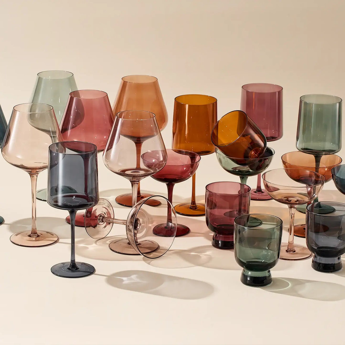 Tonal Crystal Champagne Coupe, Cocktail Glassware, Set of 4