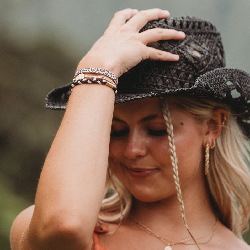 "Fierce" Earthy Tone Animal Print Hair + Wrist Band