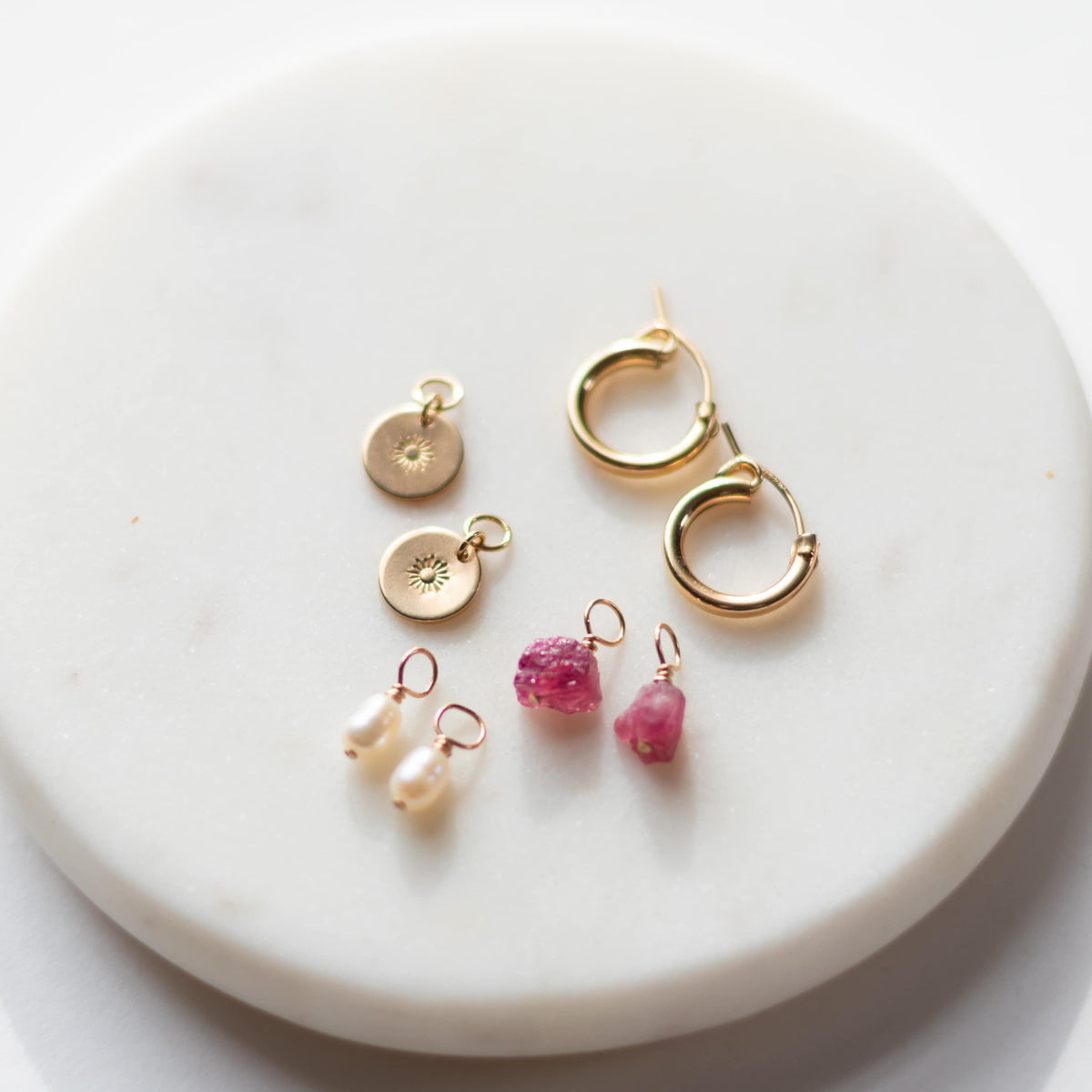Single Pearl Hoop Charms