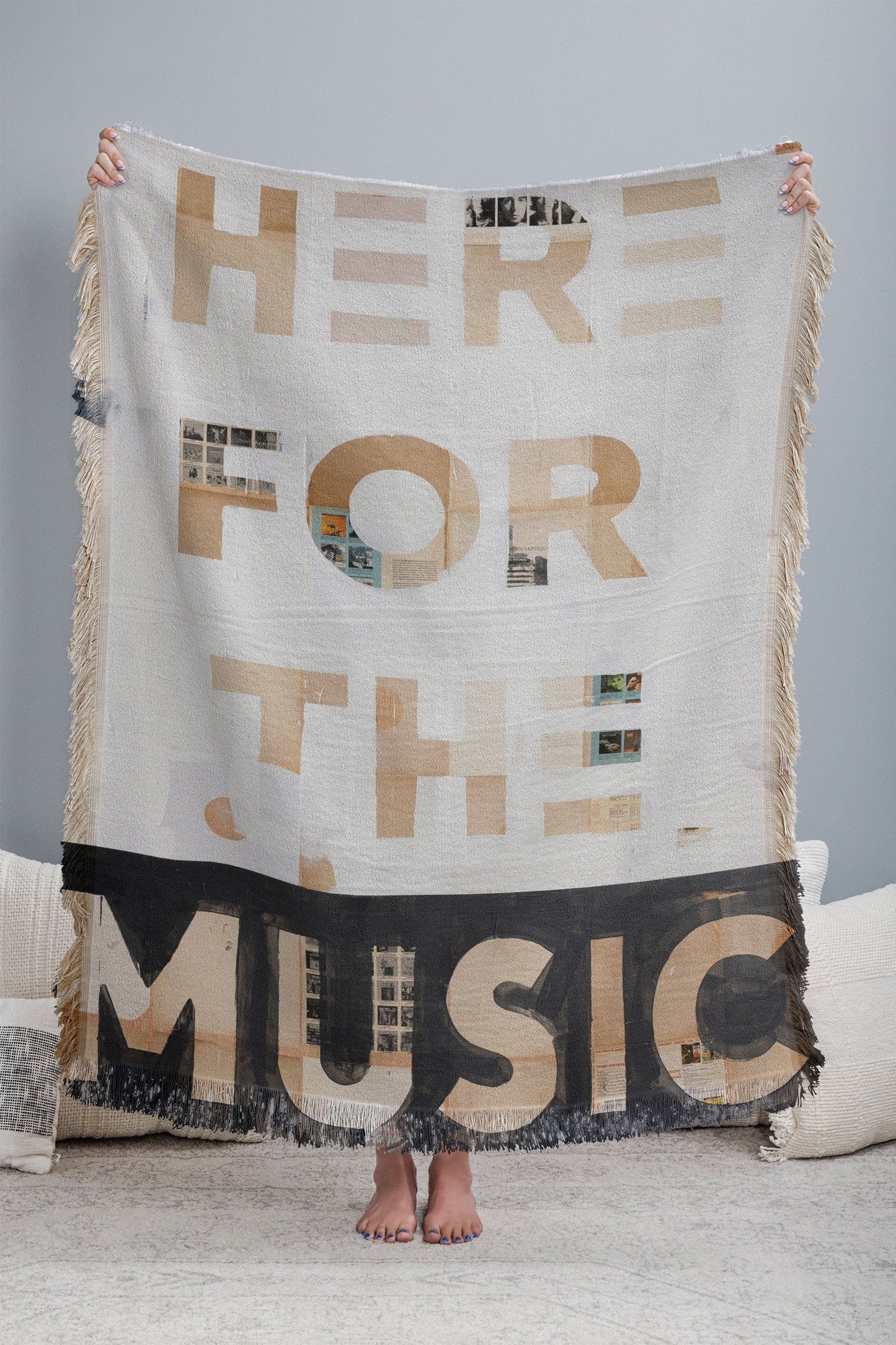 Here for the Music Woven Throw Blanket - Midweight