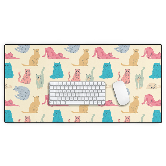 Pastel Cats Desk Mat