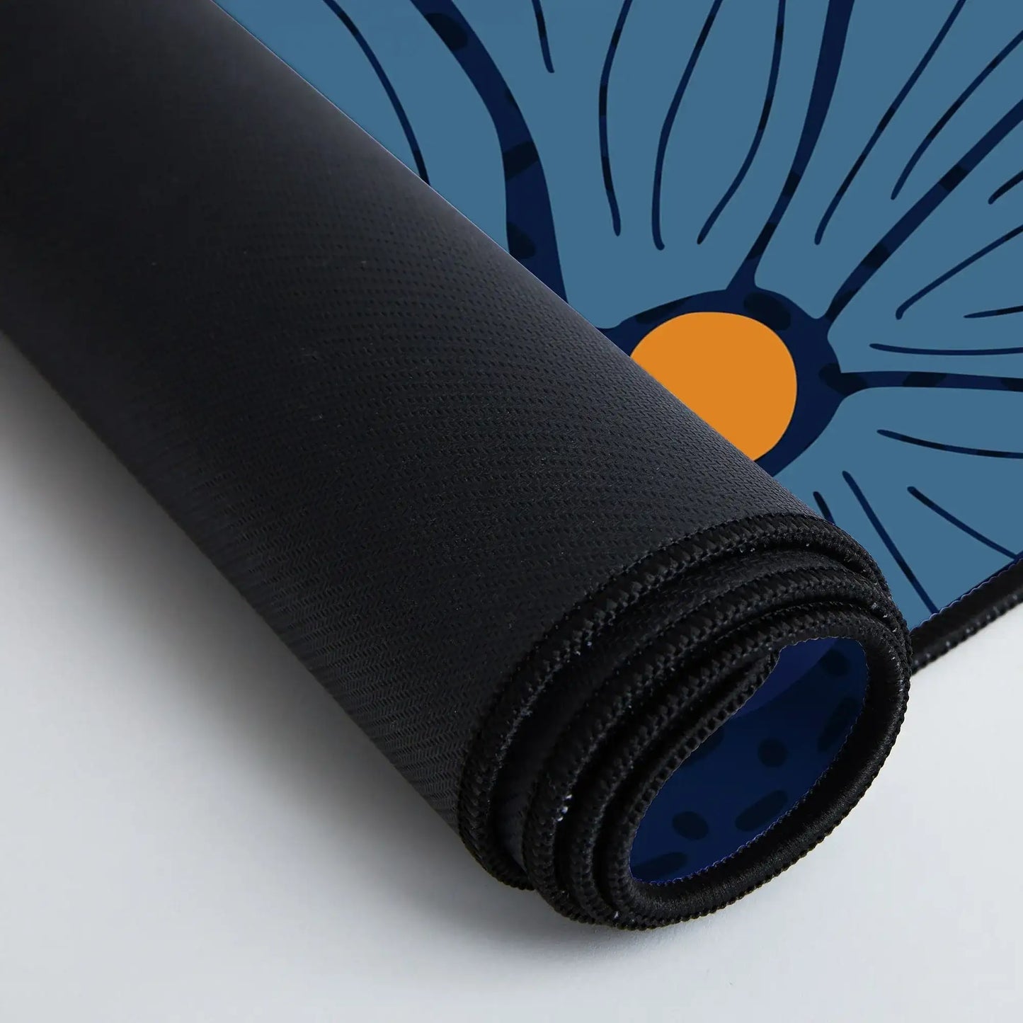 Klimt Flower Dark Blue Desk Mat