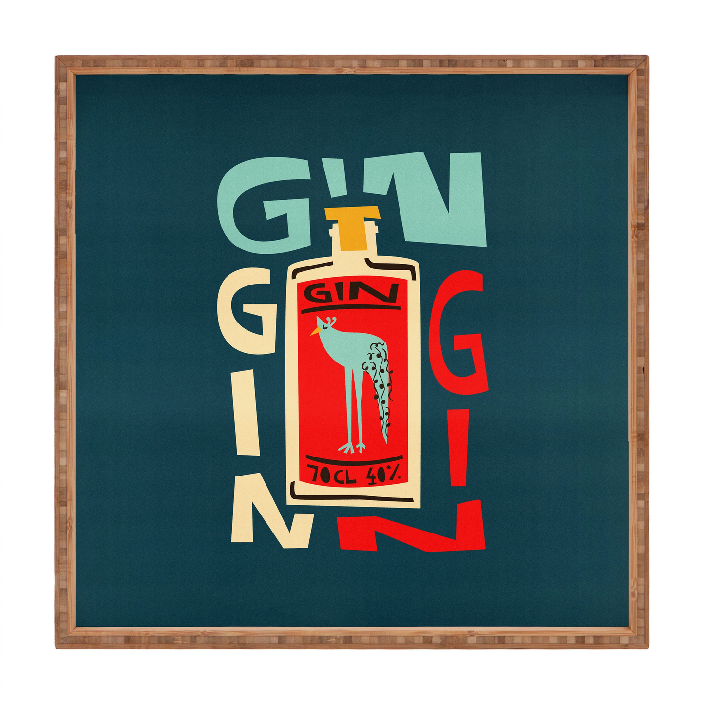 Gin Gin Gin Square Bamboo Tray