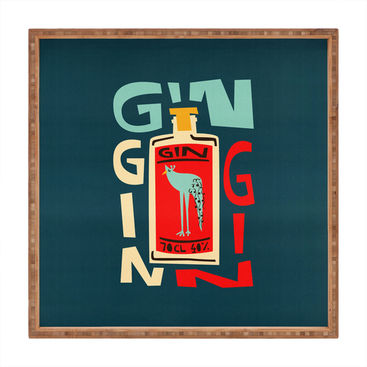 Gin Gin Gin Square Bamboo Tray