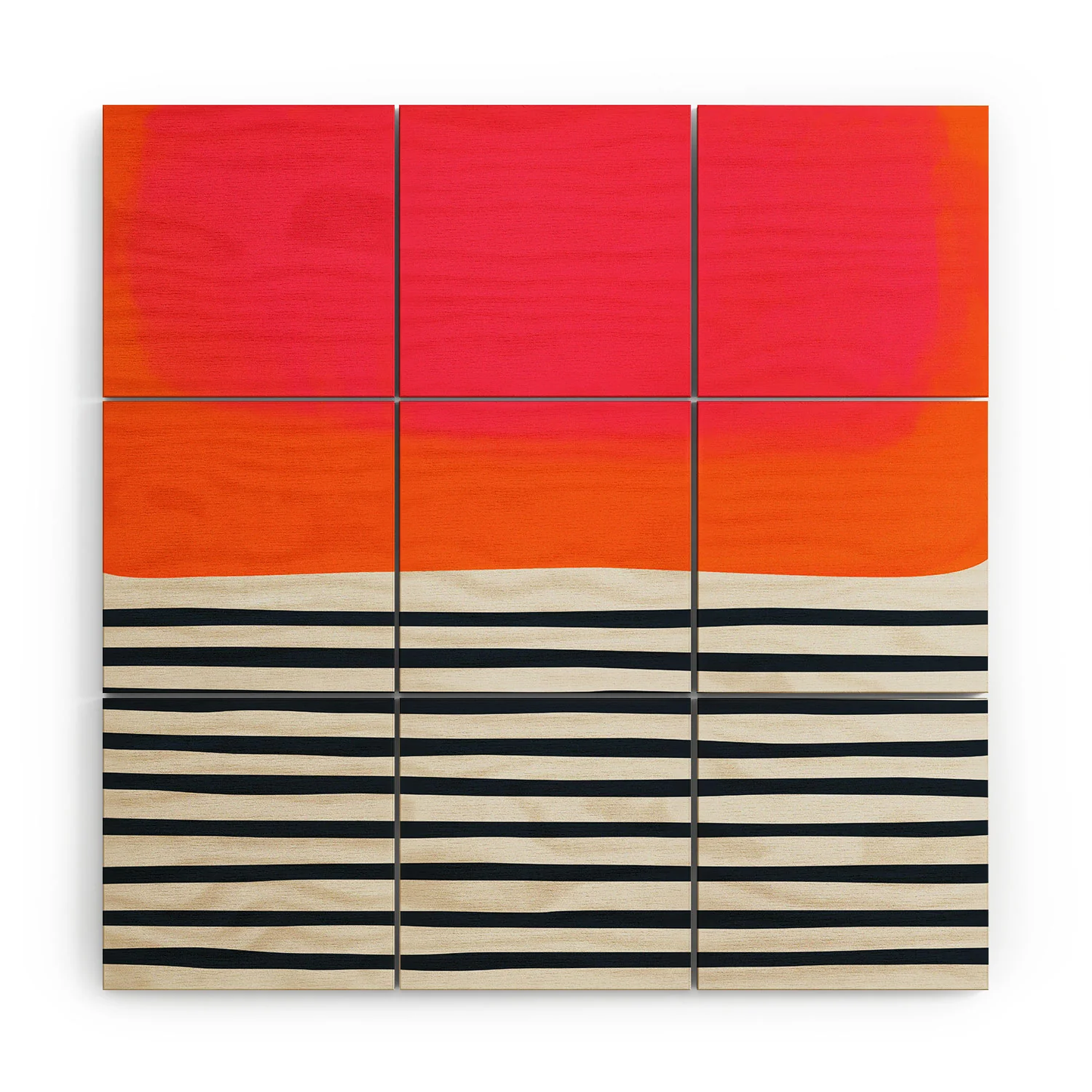 Sunset Ripples Wood Wall Mural