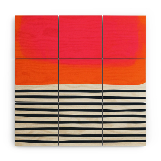 Sunset Ripples Wood Wall Mural