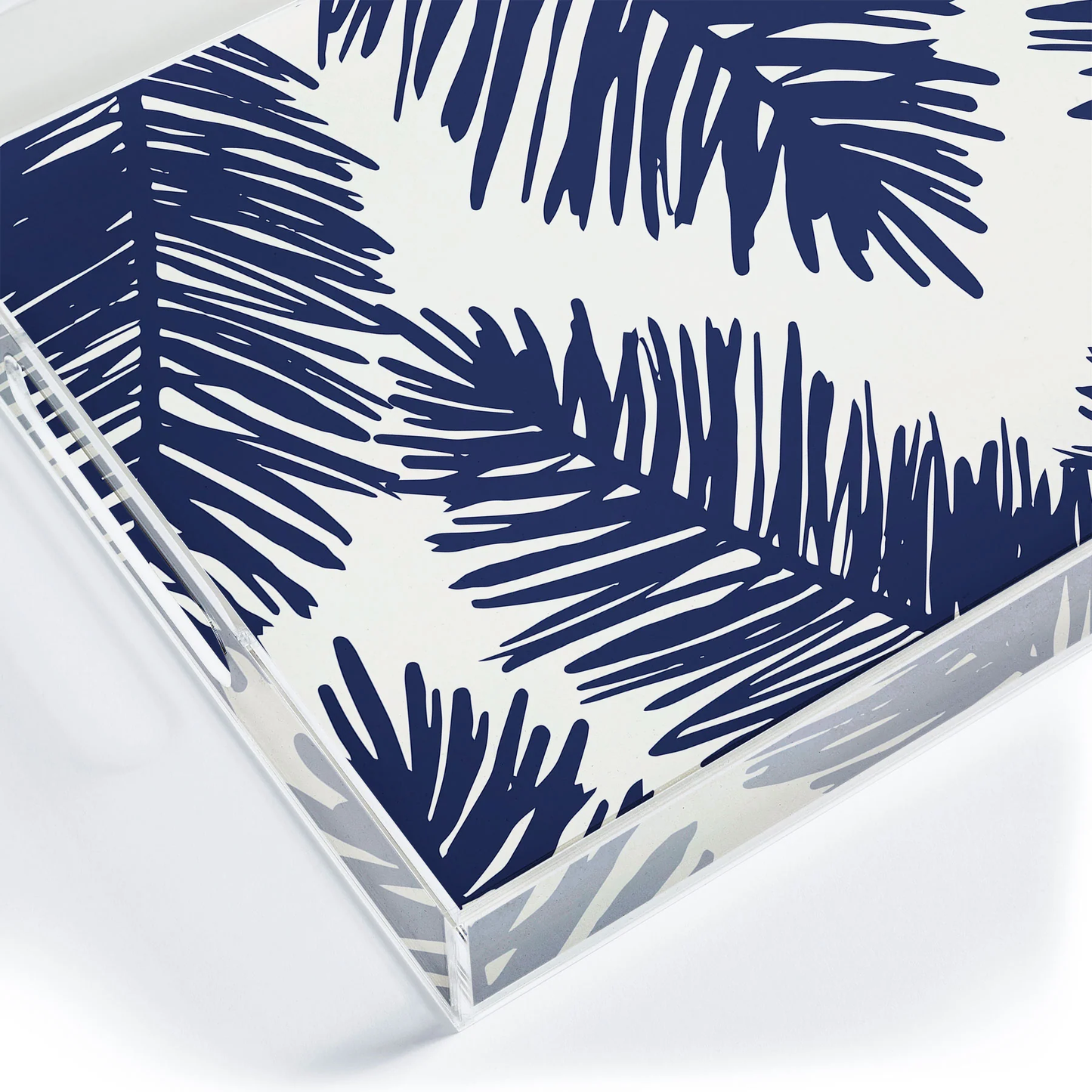 Blue Palms Acrylic Tray - Medium w/Handles