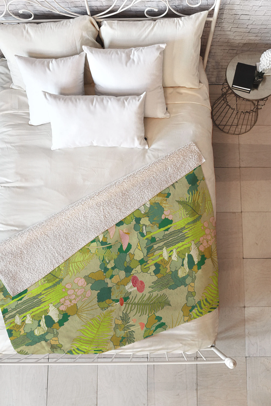 Mossy Forest Floor Sherpa Throw Blanket - Heavyweight