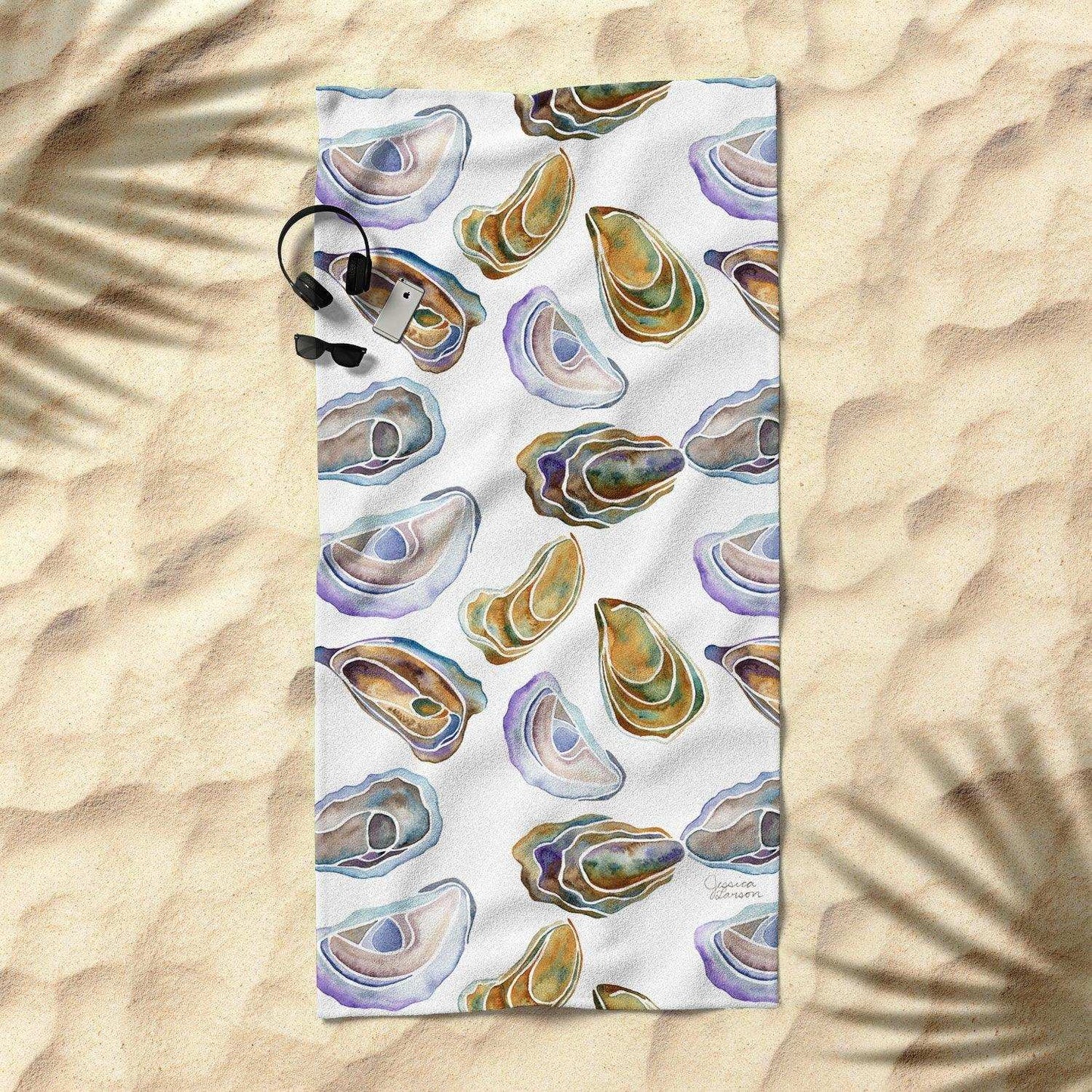 Oysters Beach Towel