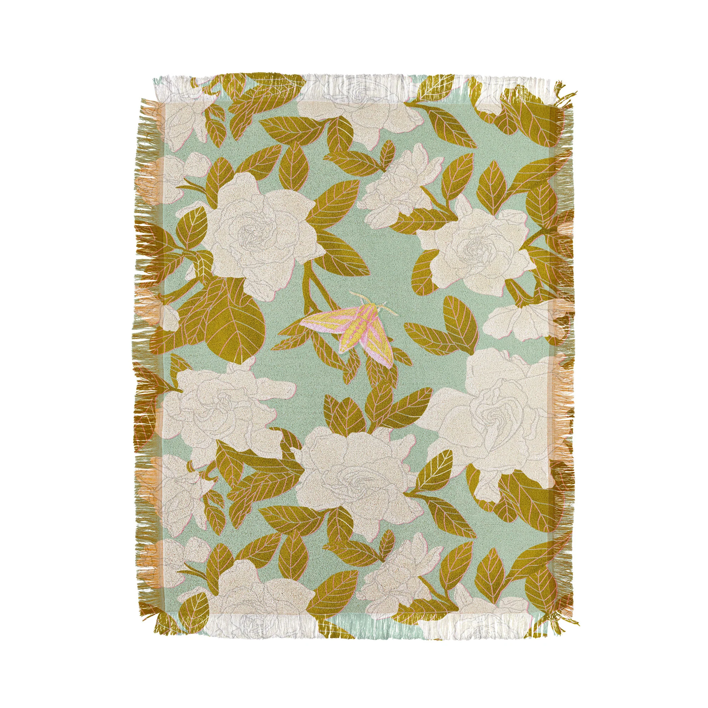 Gardenias Woven Throw Blanket - Midweight