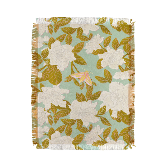 Gardenias Woven Throw Blanket - Midweight