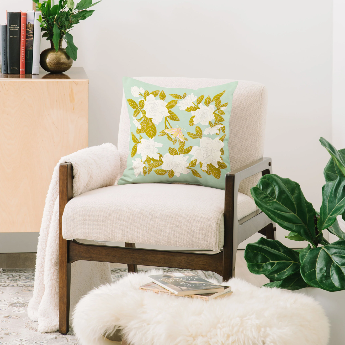 Gardenias Throw Pillow