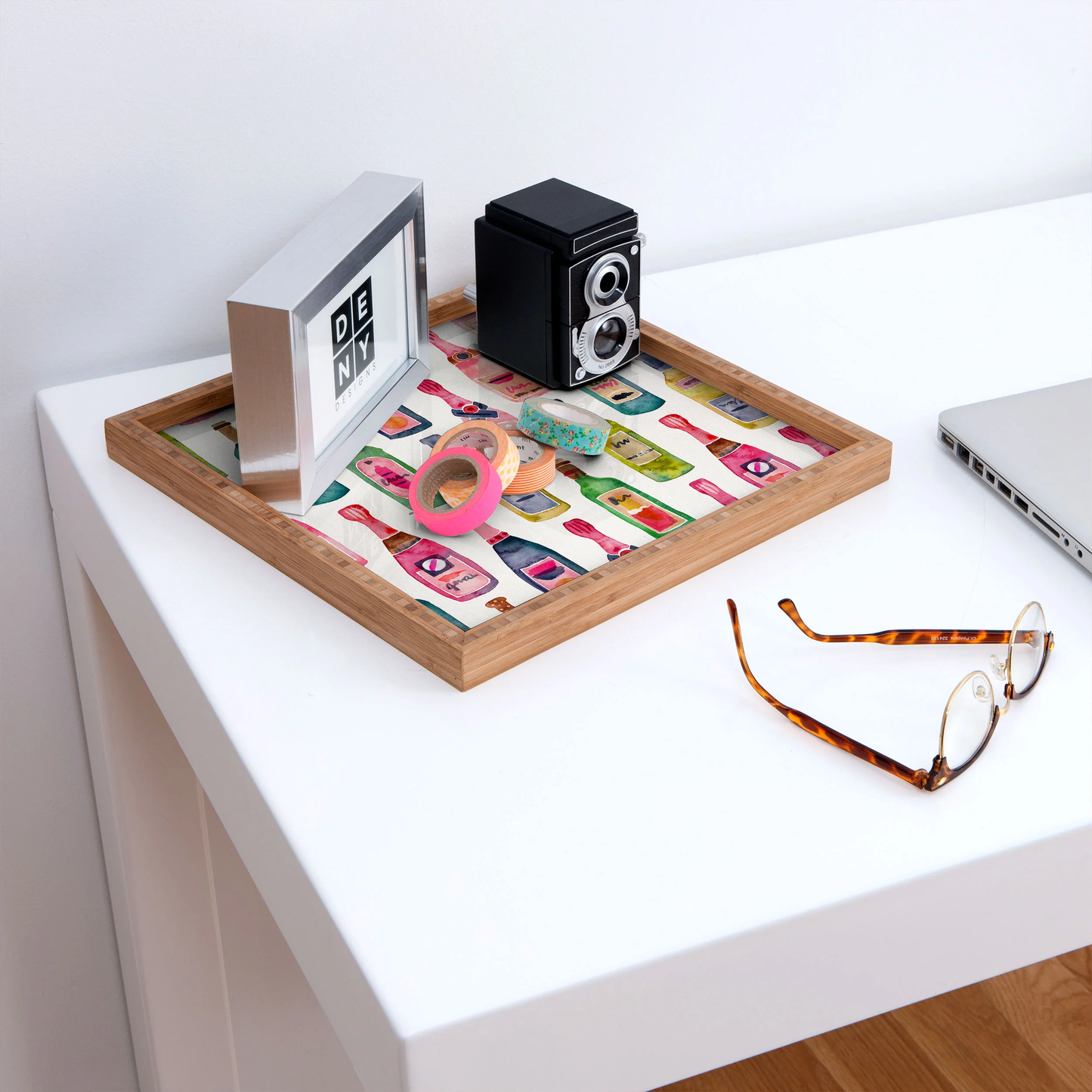 Champagne Square Bamboo Tray
