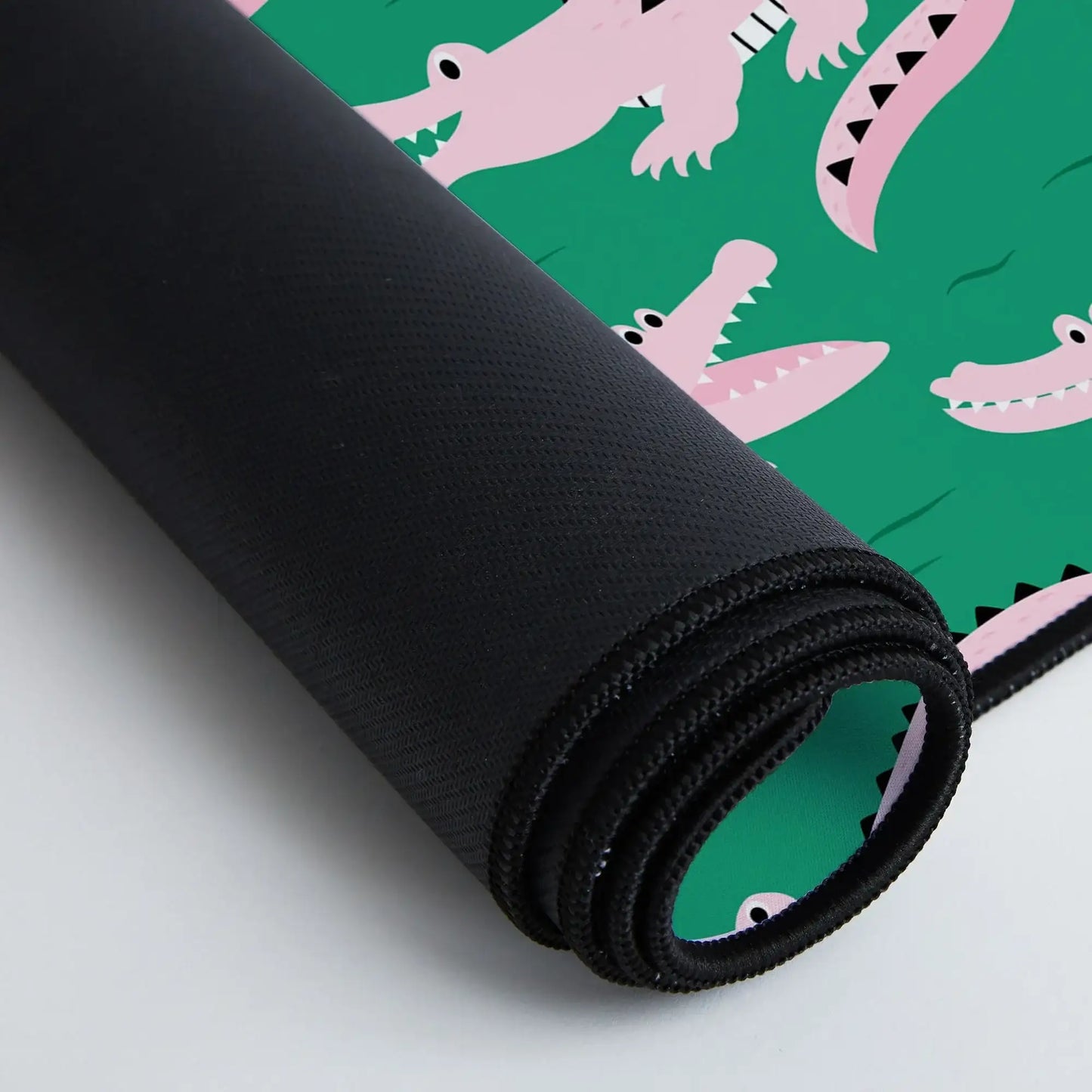 Crocodile Pink Green Desk Mat