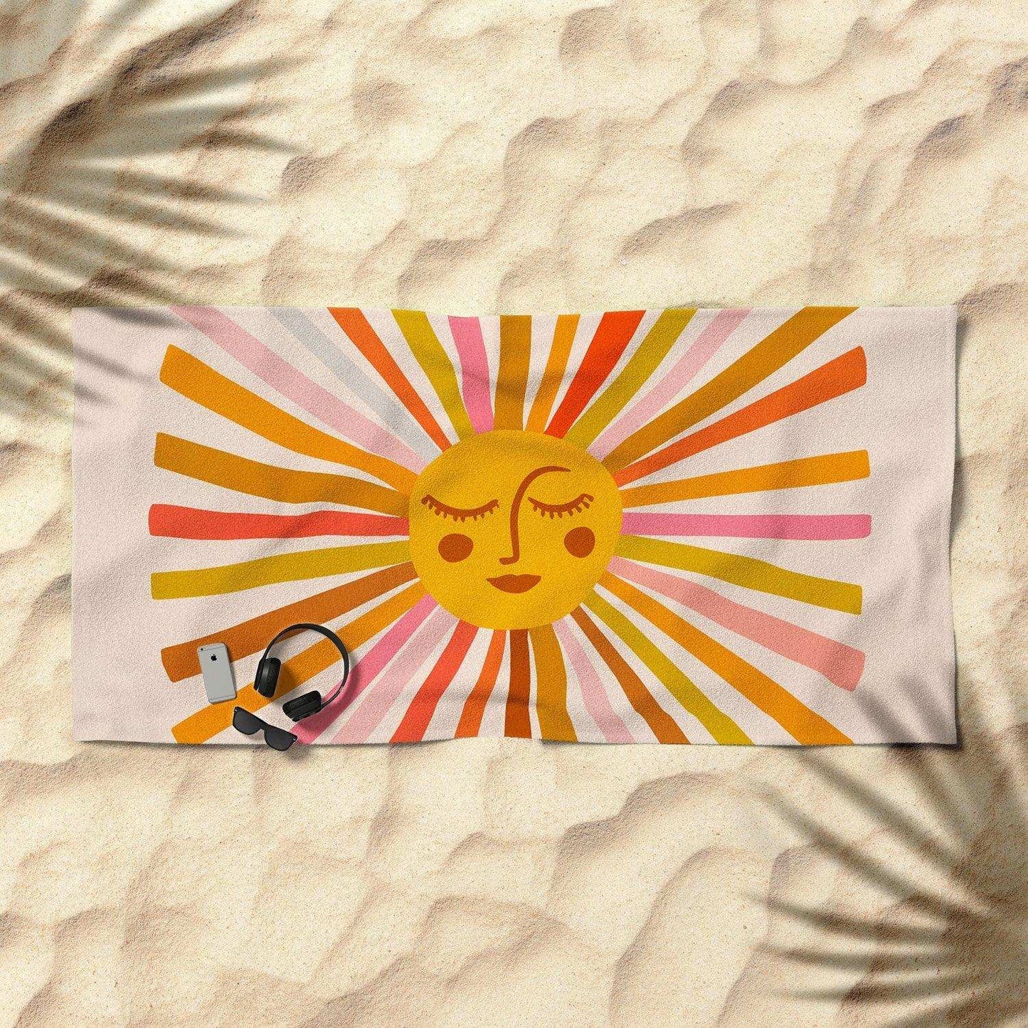 Sunshine Retro Ochre Beach Towel