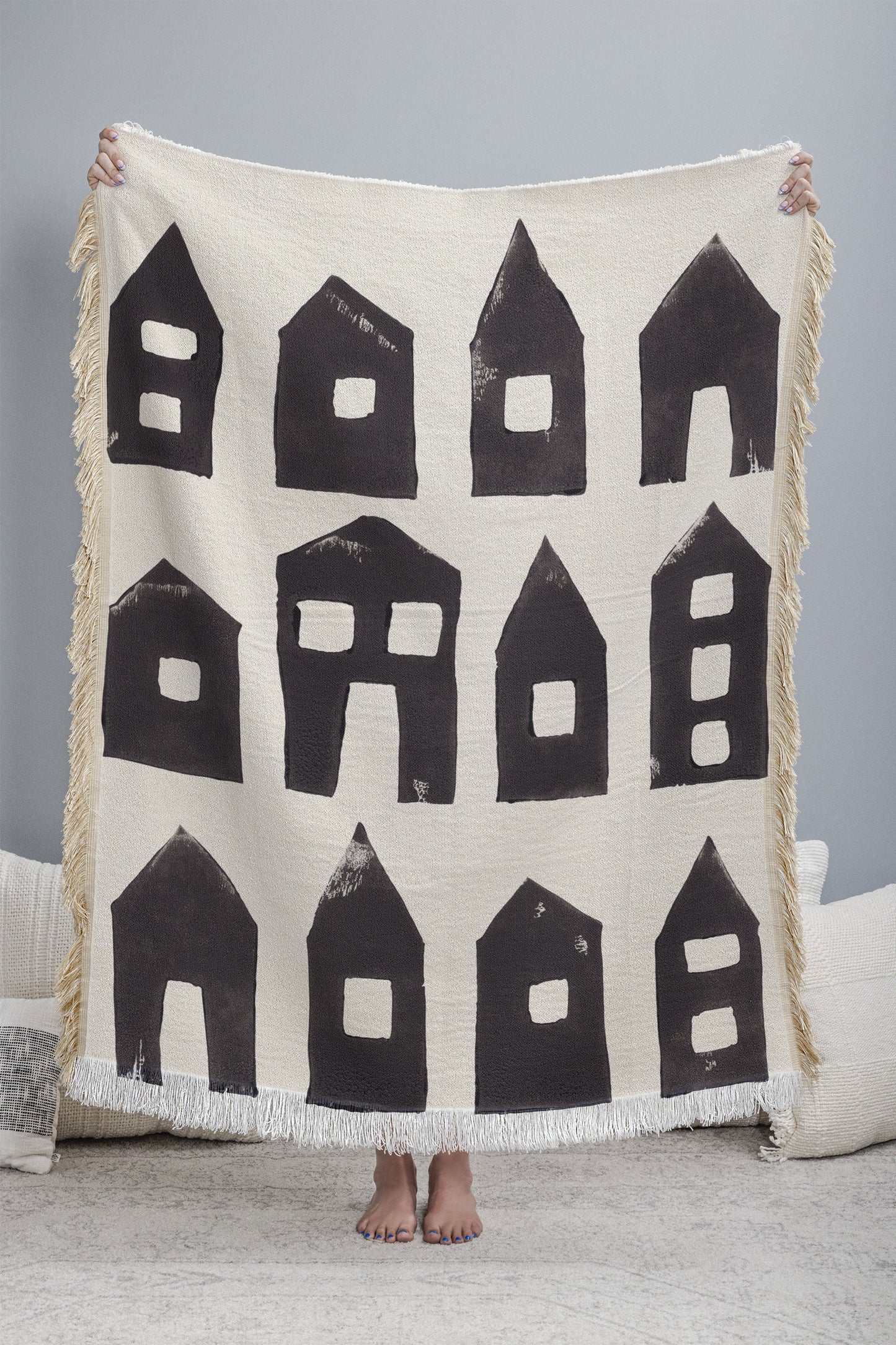 Tiny Houses Woven Throw Blanket - Midweight