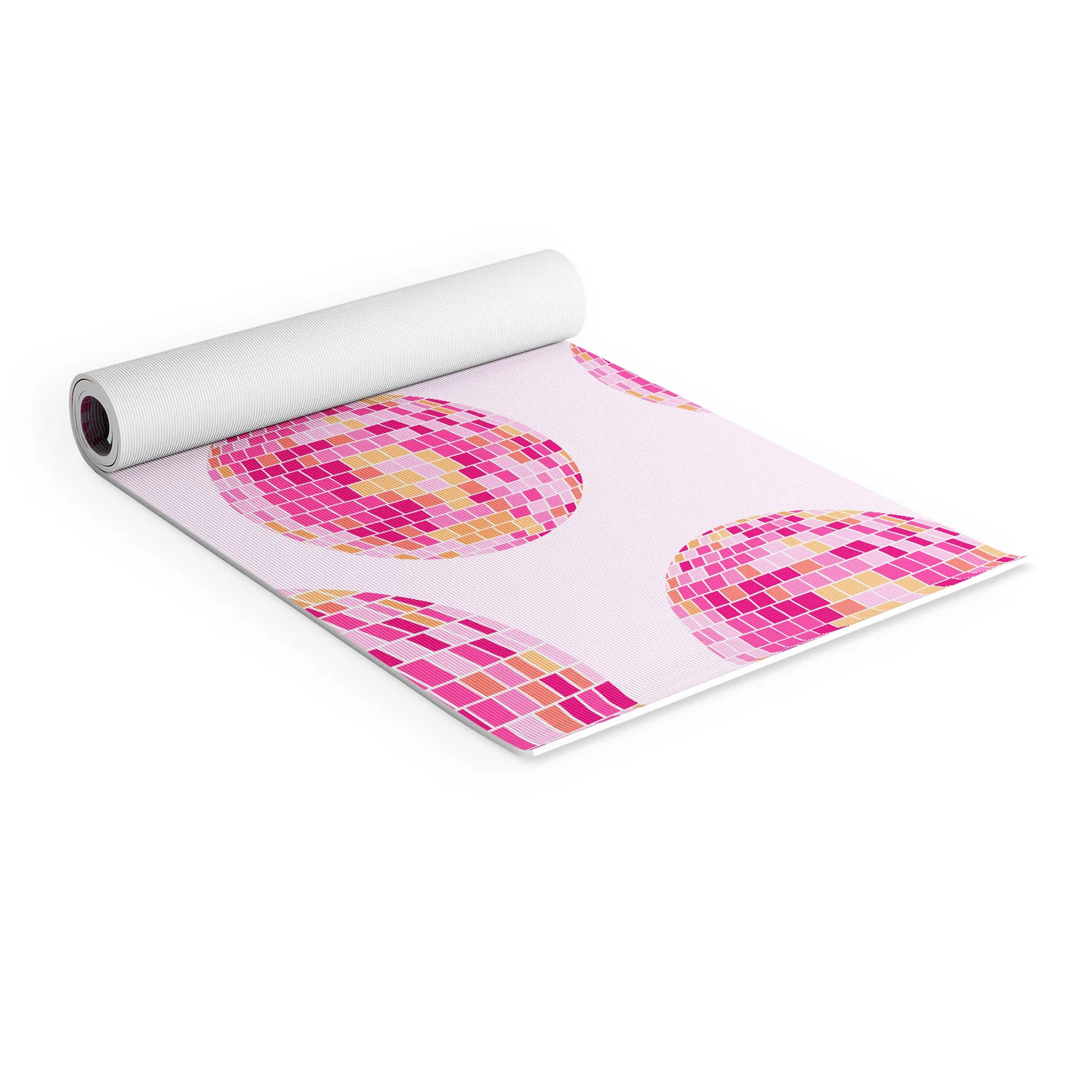 Disco Balls Pink Yoga Mat