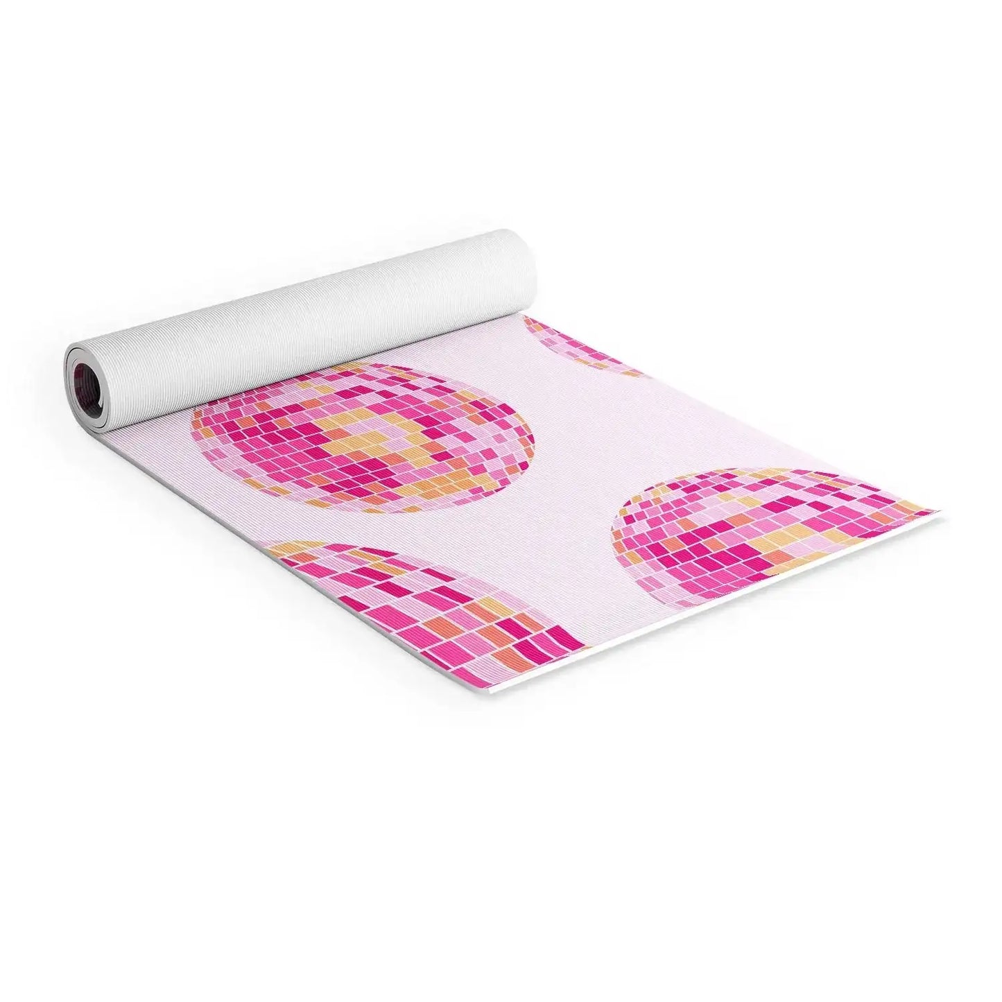 Disco Balls Pink Yoga Mat