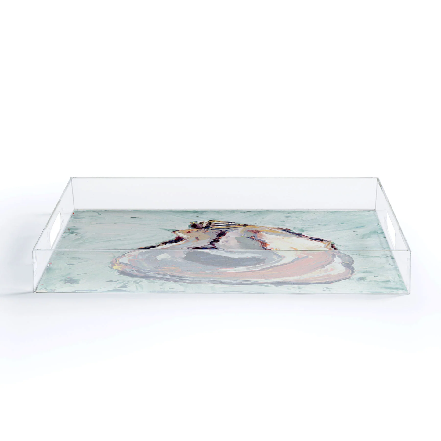 Oyster Shell Acrylic Tray - Medium w/Handles