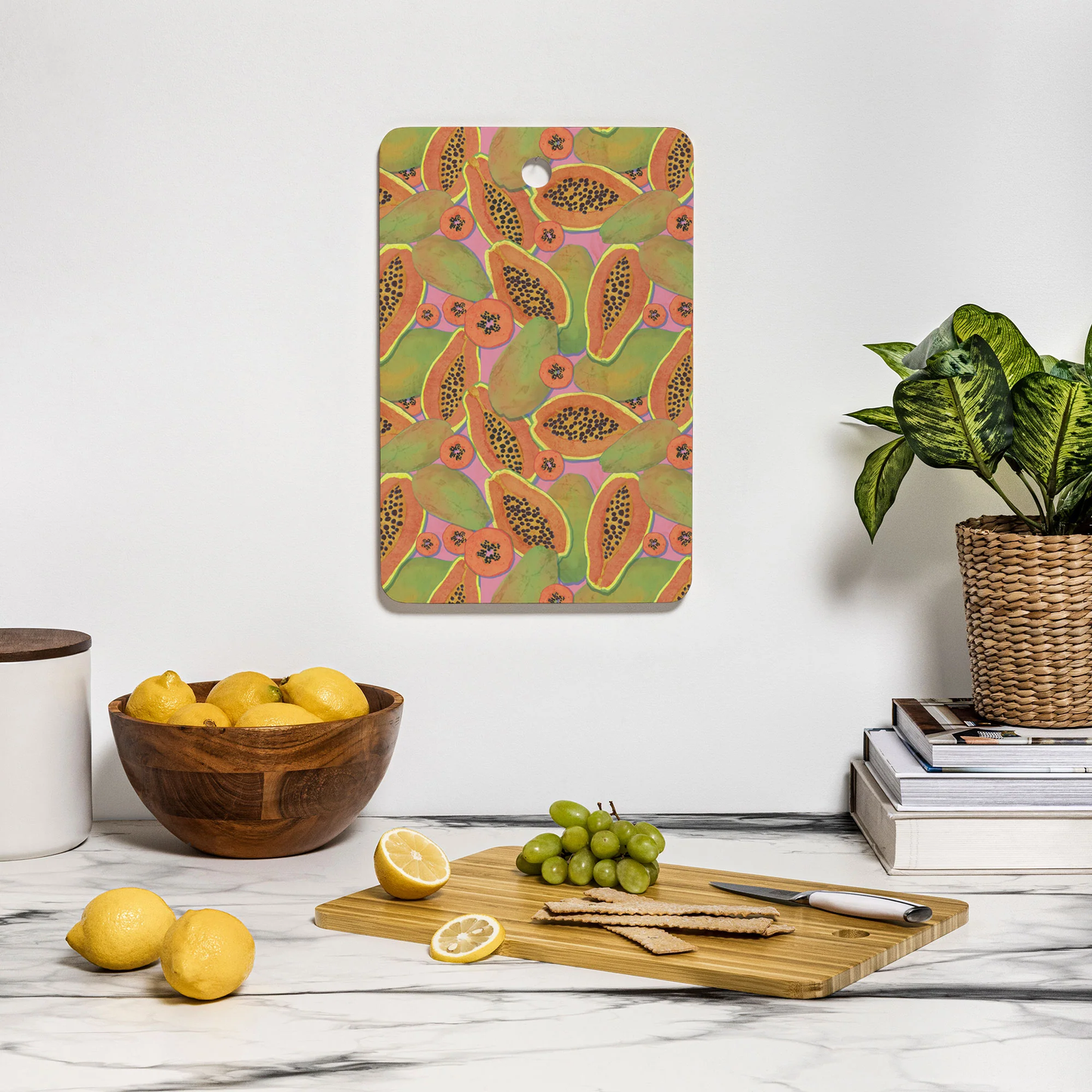 Papayas Bamboo Cutting Board