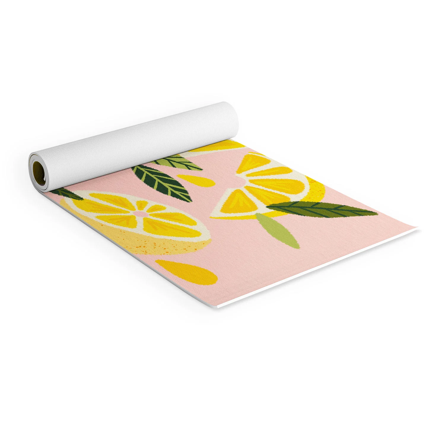 Lemon Blooms Blush Yoga Mat
