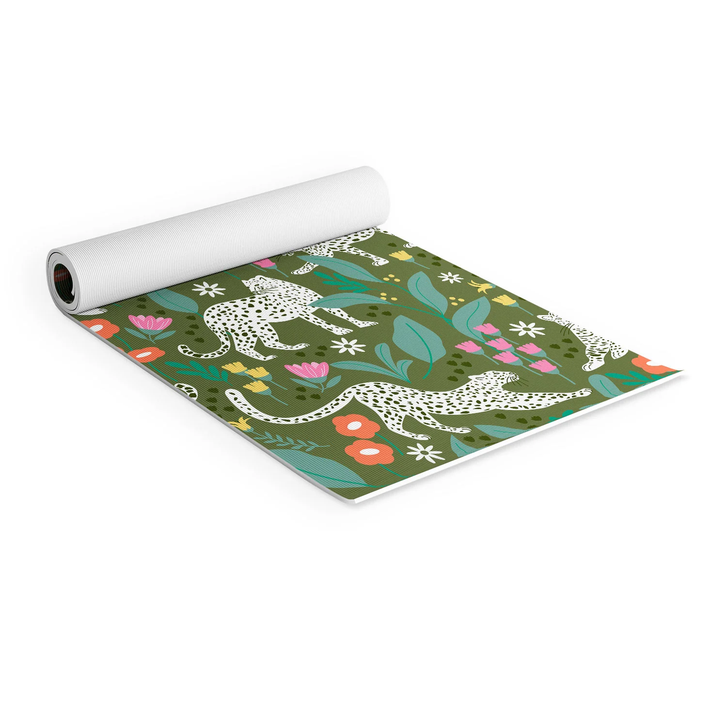 White Leopards Yoga Mat