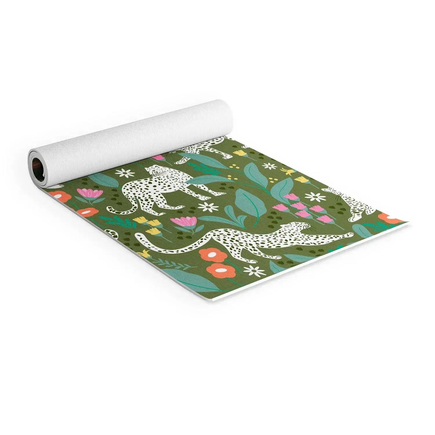 White Leopards Yoga Mat