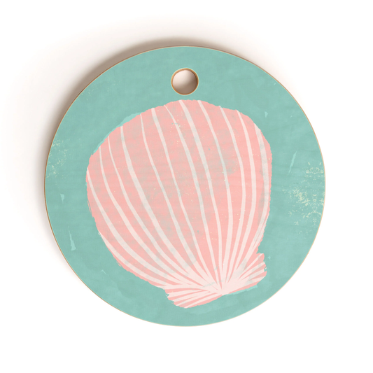 That One Seashell Round Bamboo Cutting Board