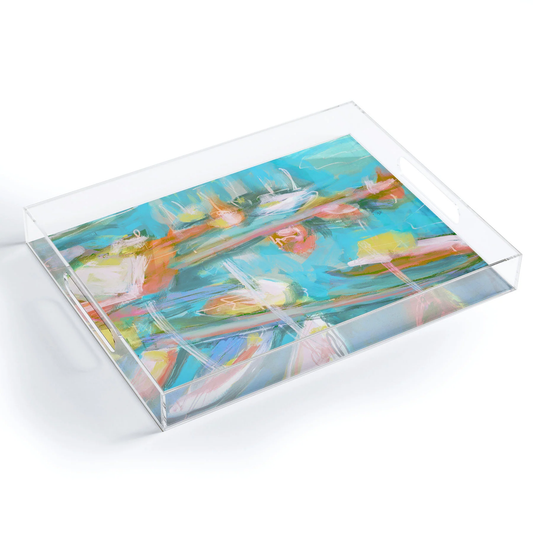 Where the Boats Go Acrylic Tray - Medium w/Handles