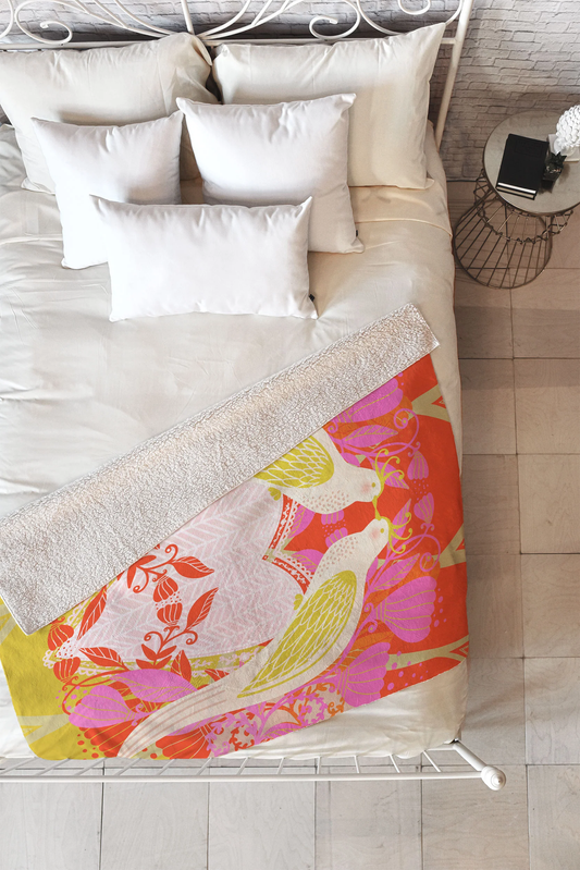 Love Doves Sherpa Throw Blanket - Heavyweight