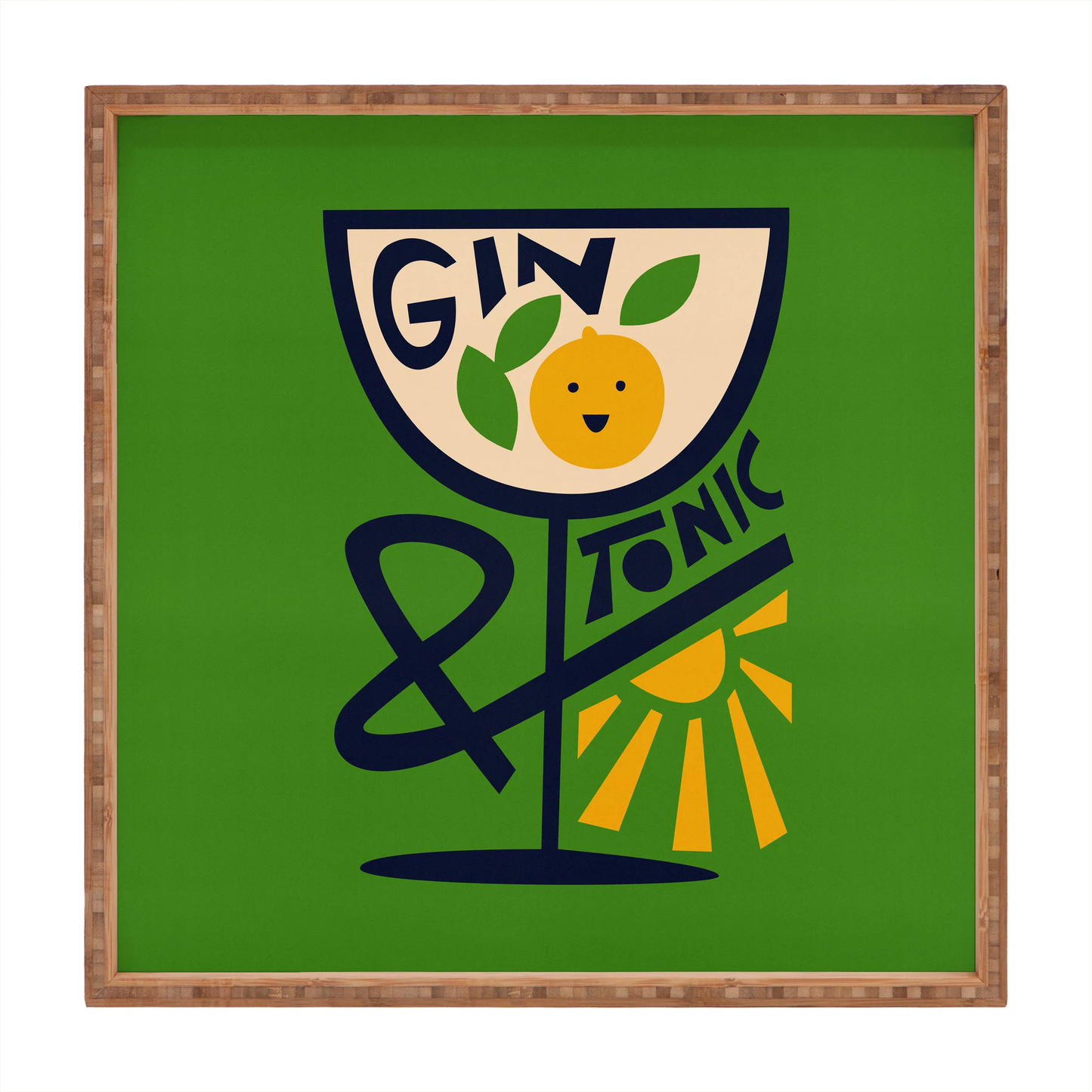 Gin Tonic Square Bamboo Tray