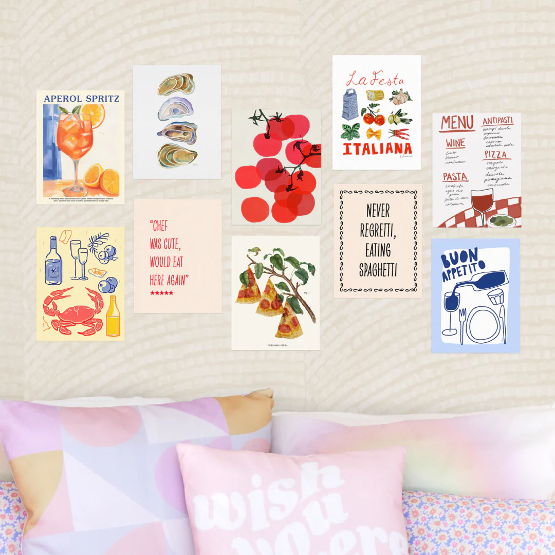 Foodie Collage Prints - Set of 10 Mixed