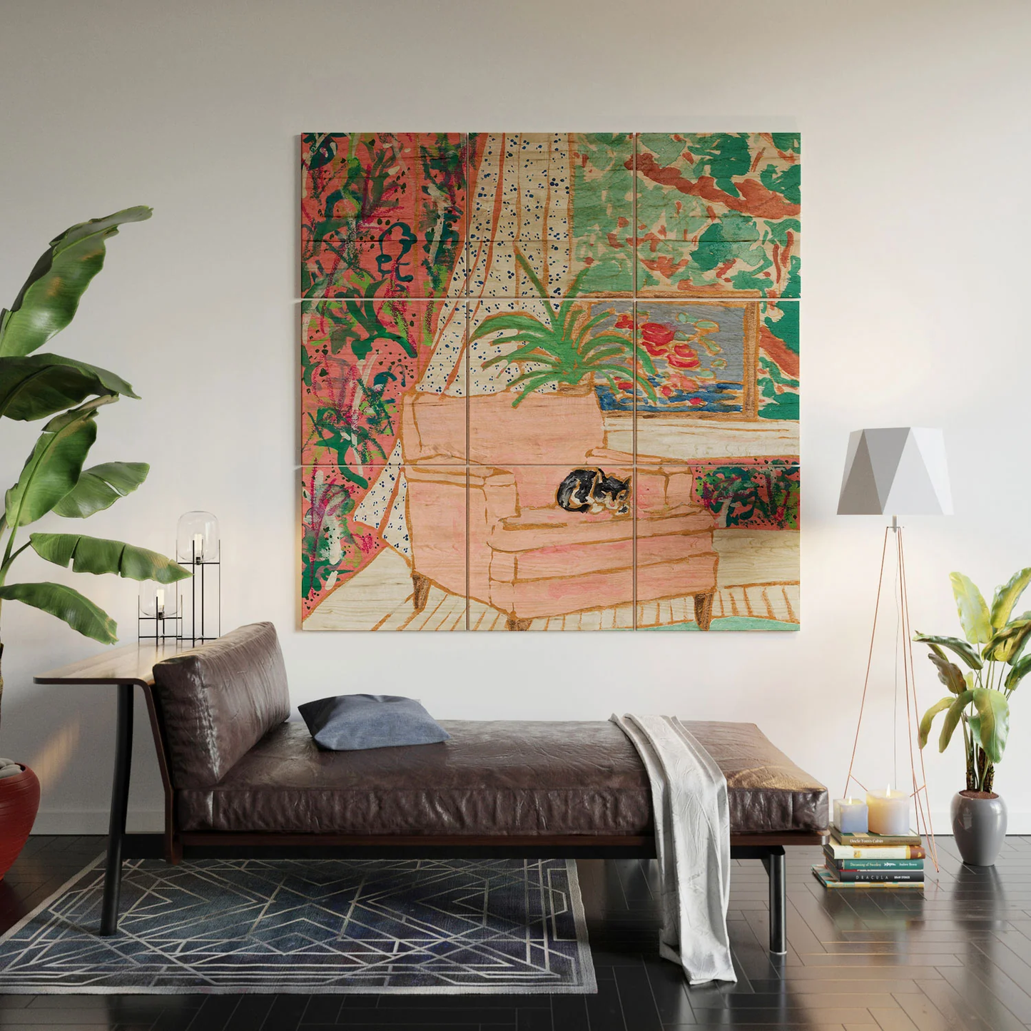 Catnap Wood Wall Mural