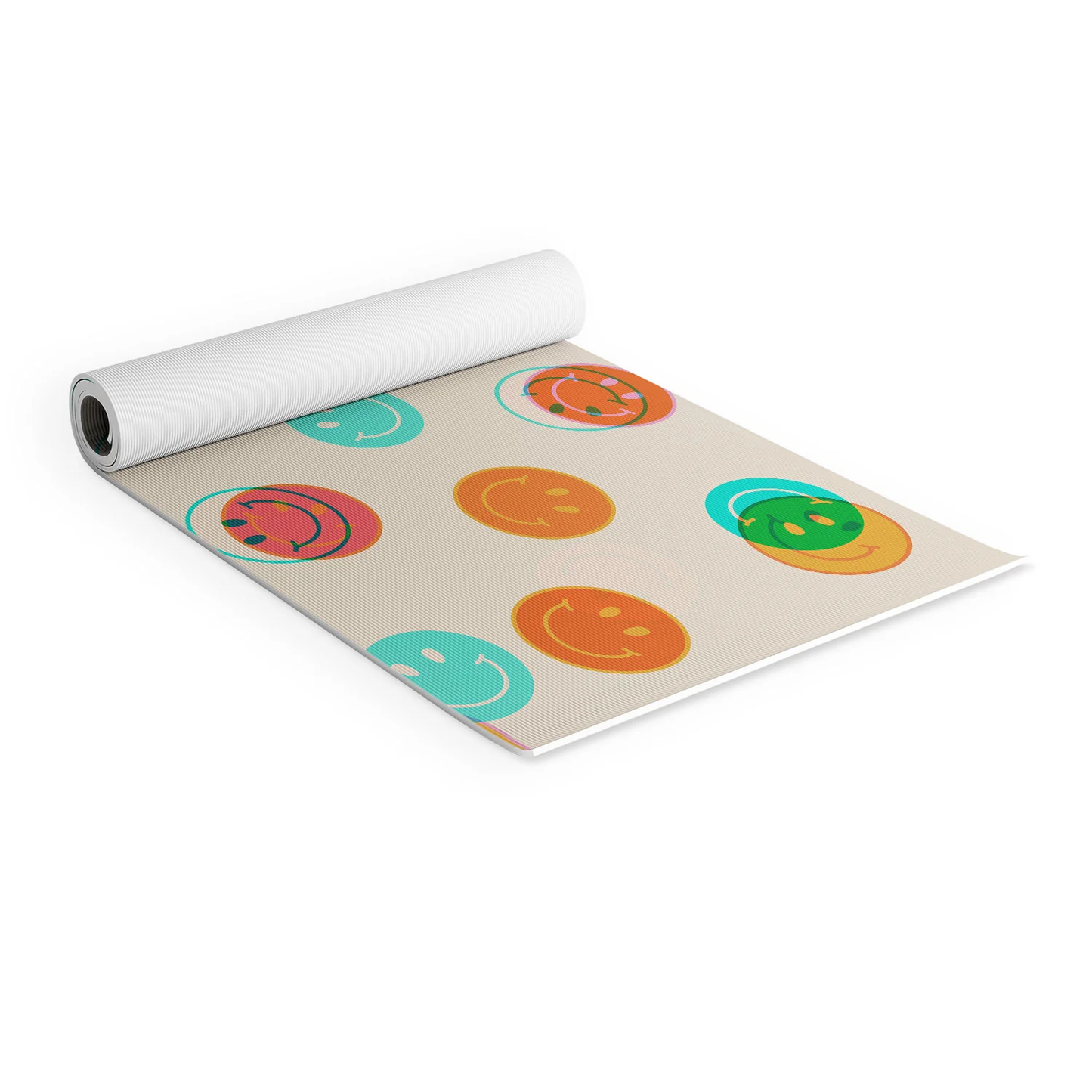 Smiley Face Stamp Yoga Mat