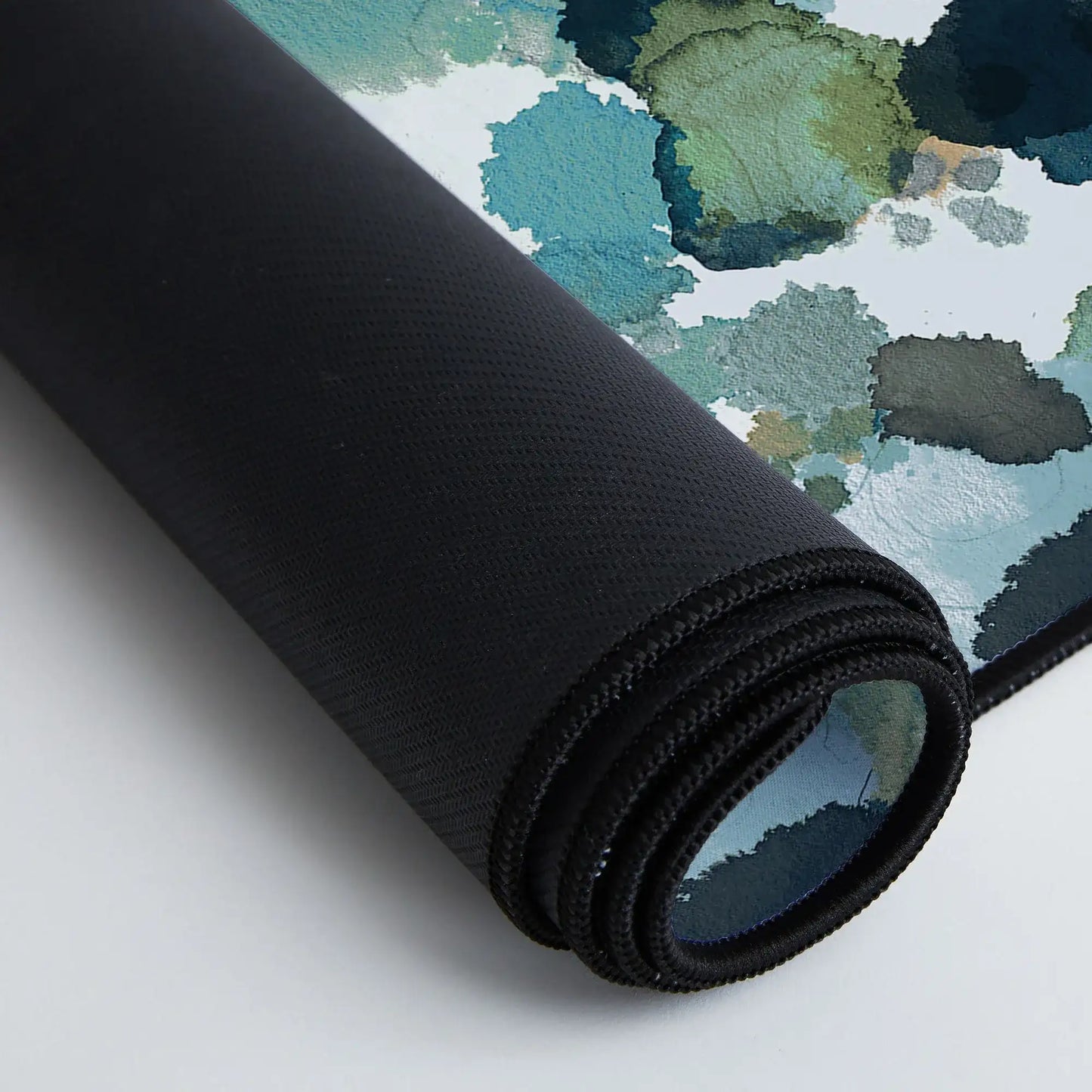 Moss Forest Blue Gold Desk Mat