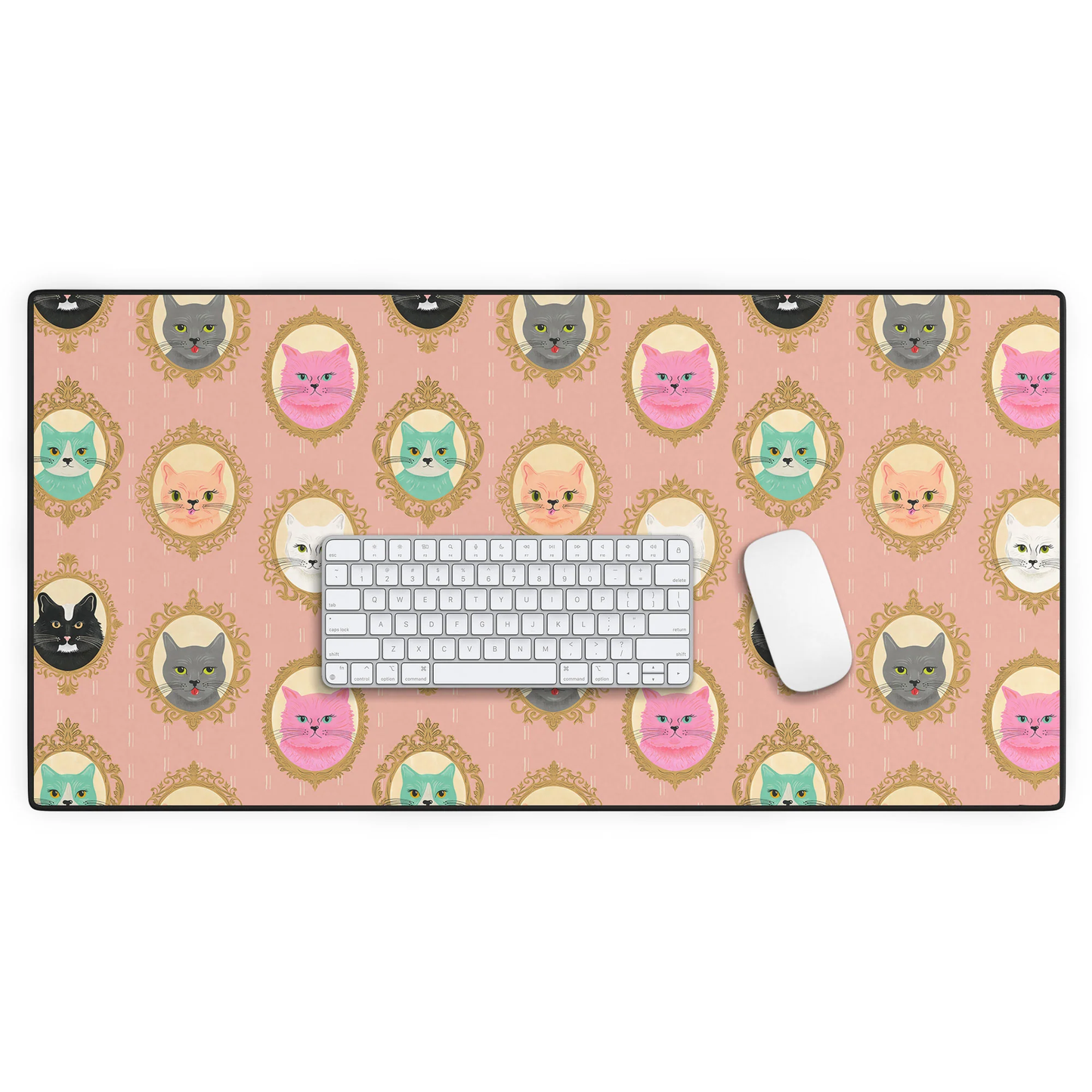 Cat Cameos Desk Mat