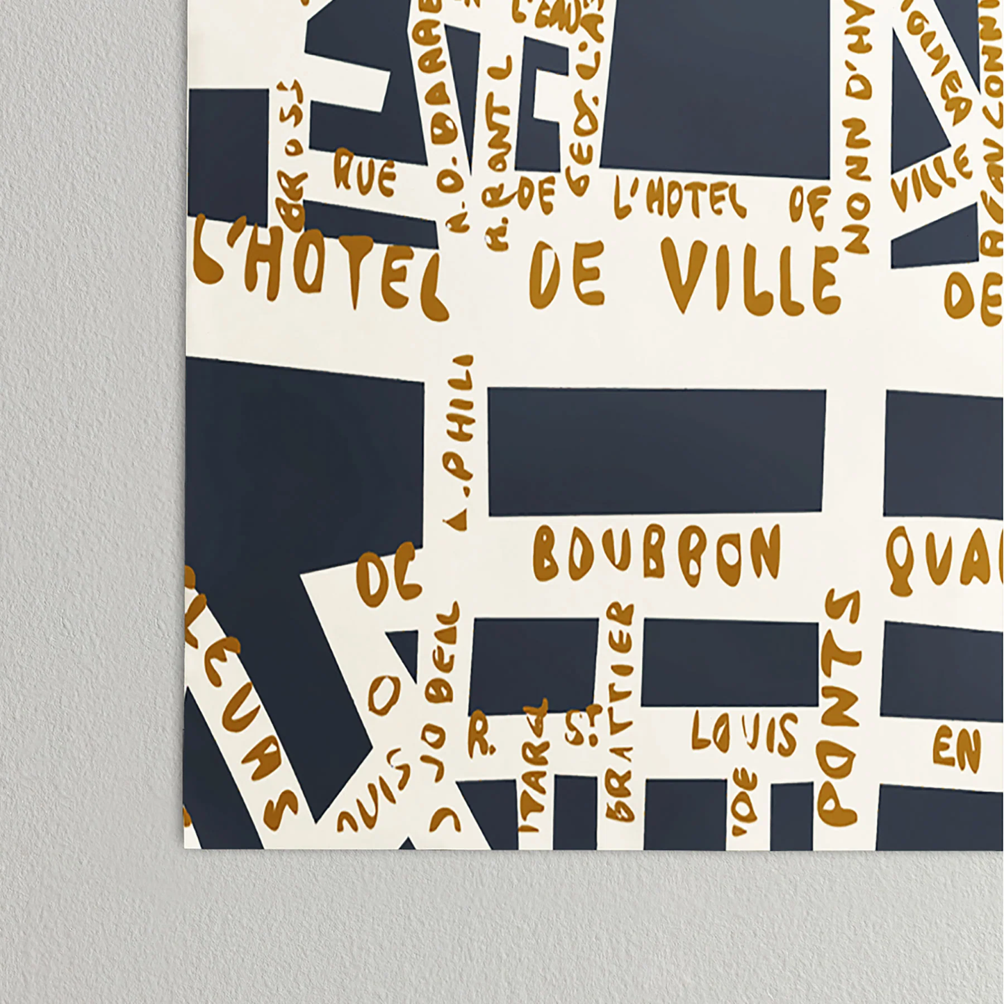 Paris Map Black Poster Art