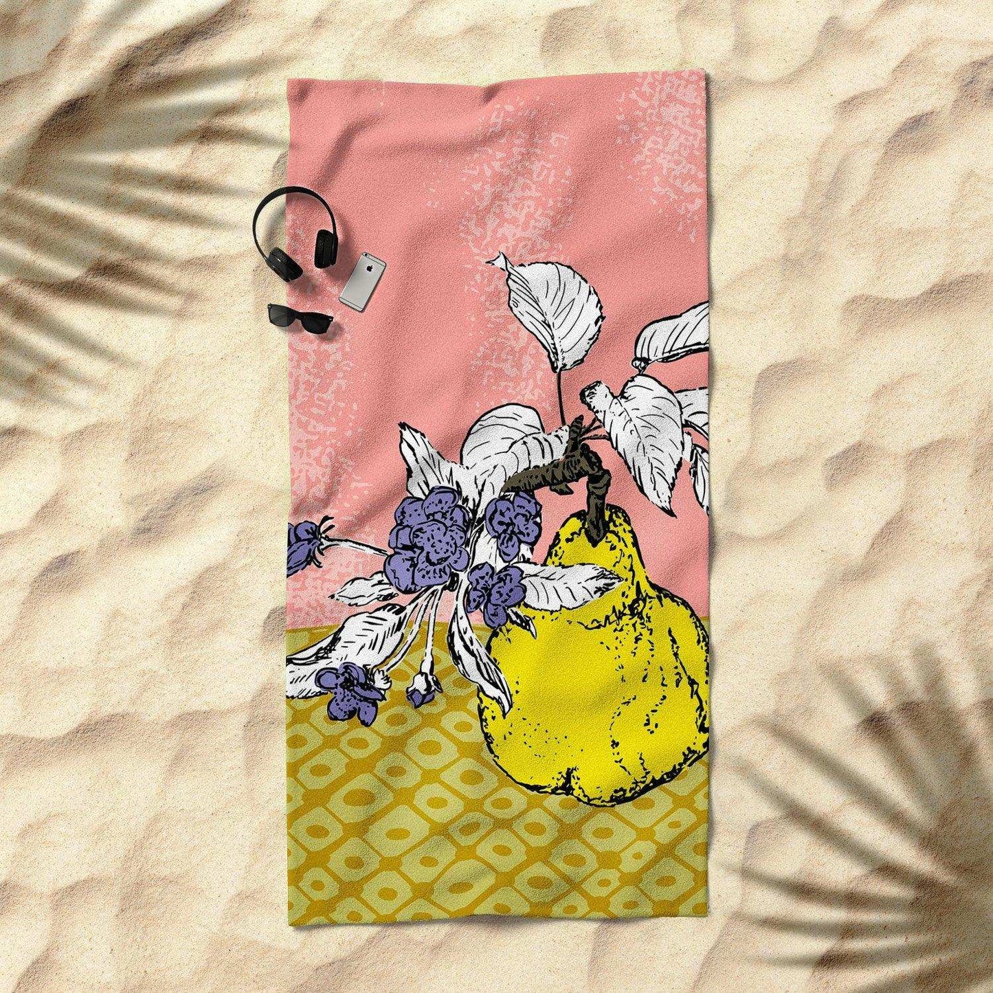 Super Fruits Pear Beach Towel