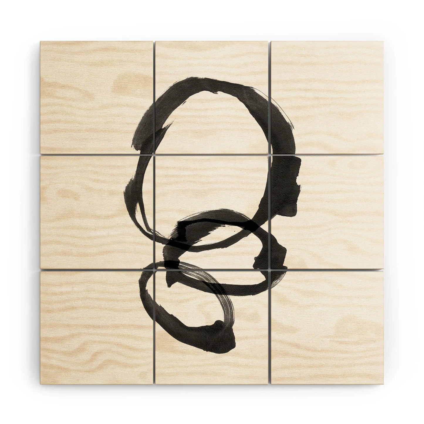 Round Abstract Wood Wall Mural