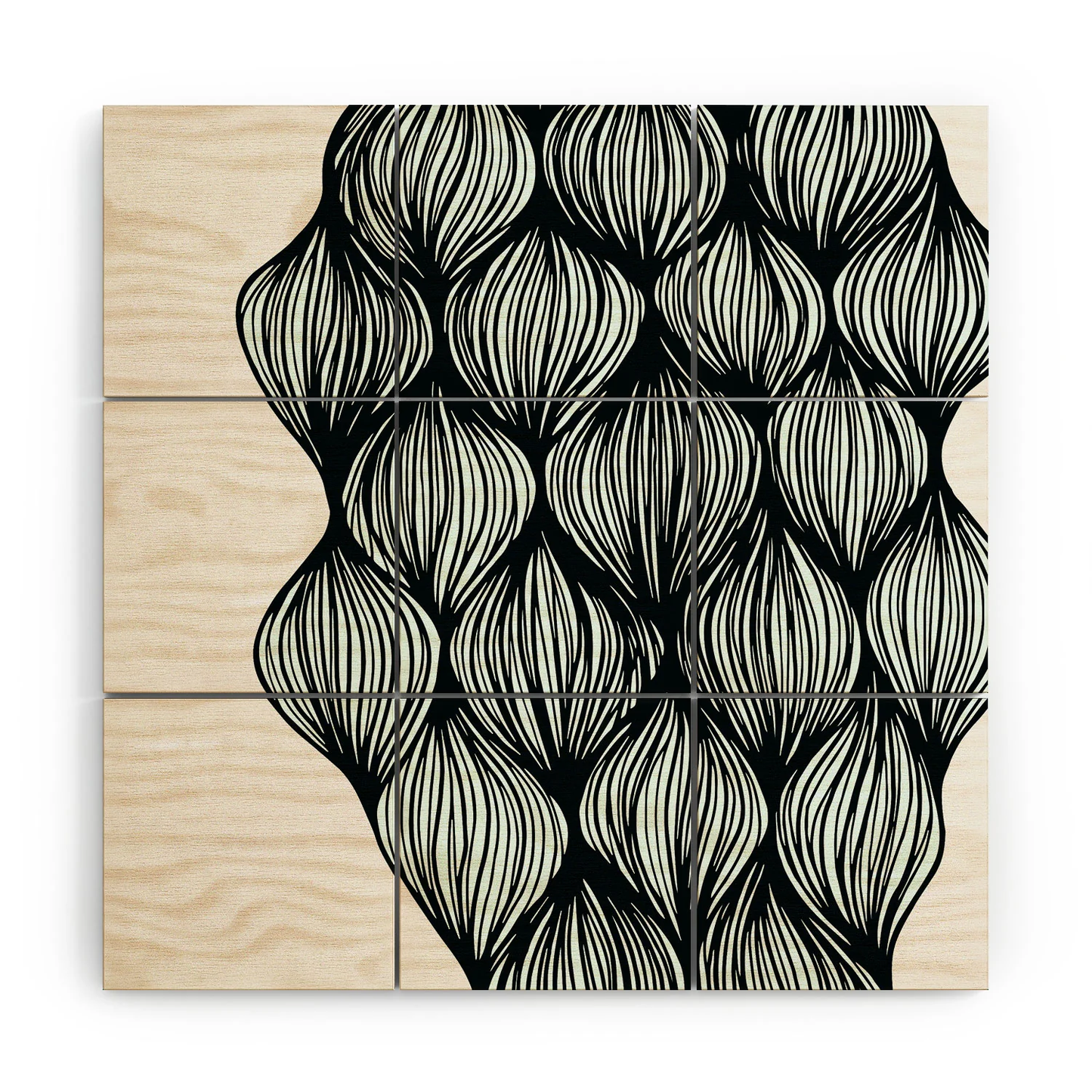Waves Wood Wall Mural