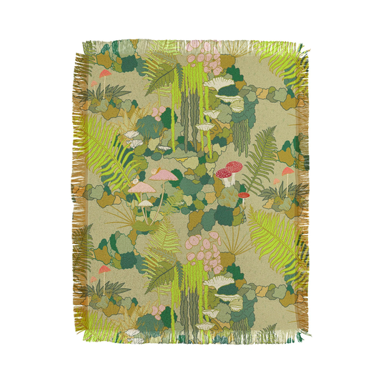 Mossy Forest Floor Woven Throw Blanket - Midweight
