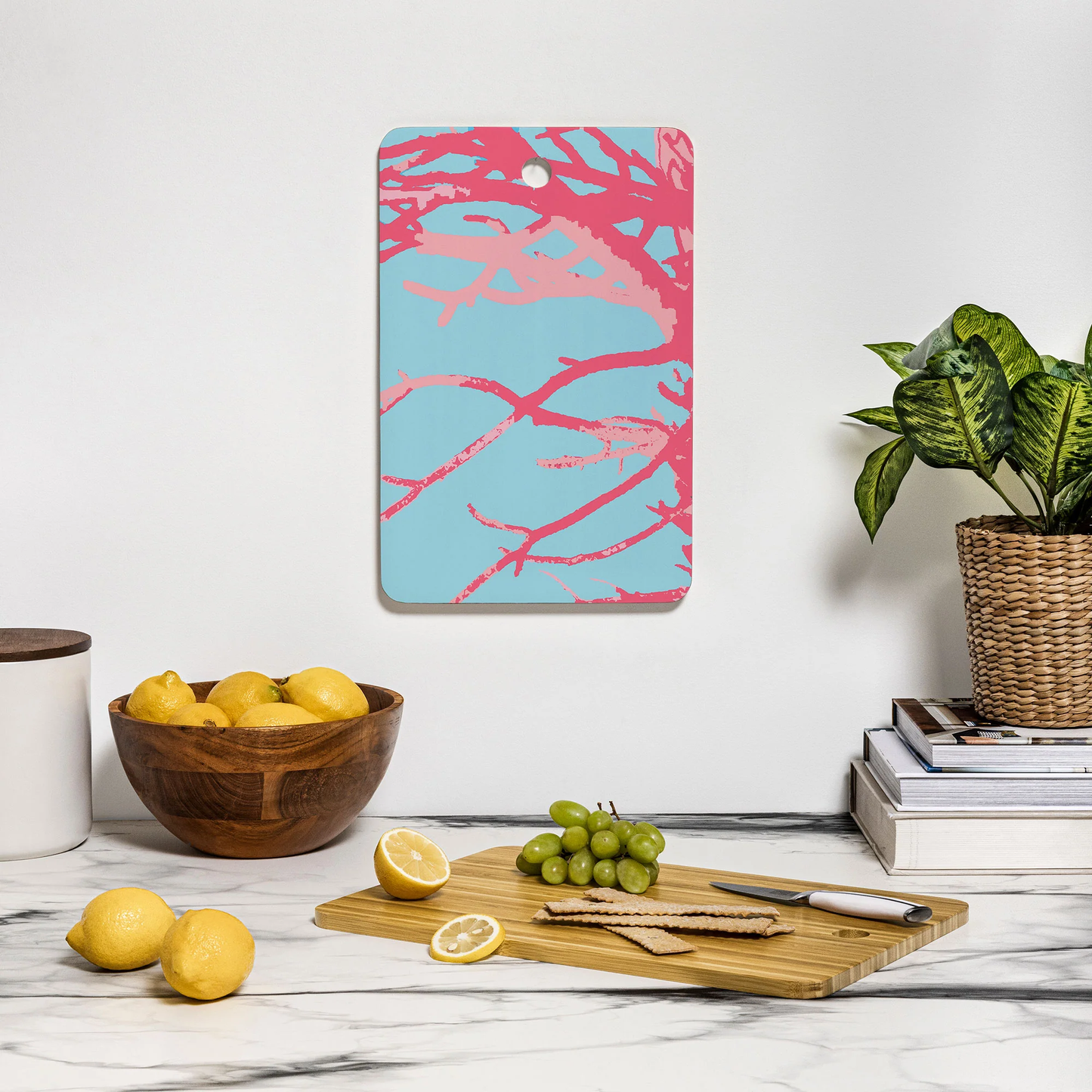 Pink Seaweed Bamboo Cutting Board
