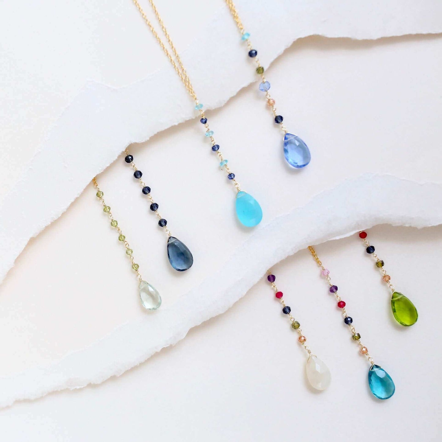 Neon Blue Quartz Yoga Pendant Necklace