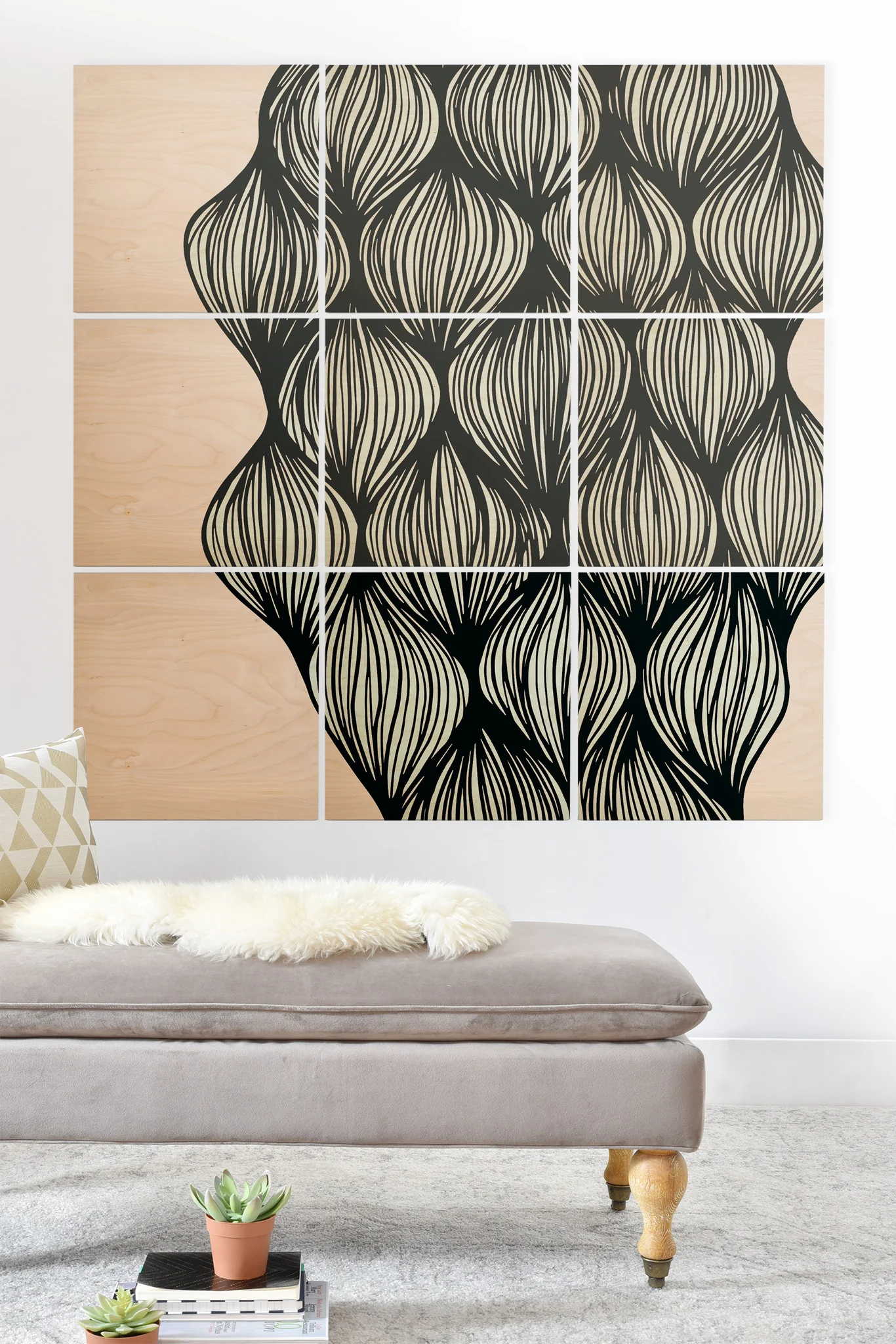 Waves Wood Wall Mural