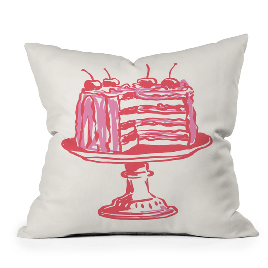 Pink Cake Throw Pillow
