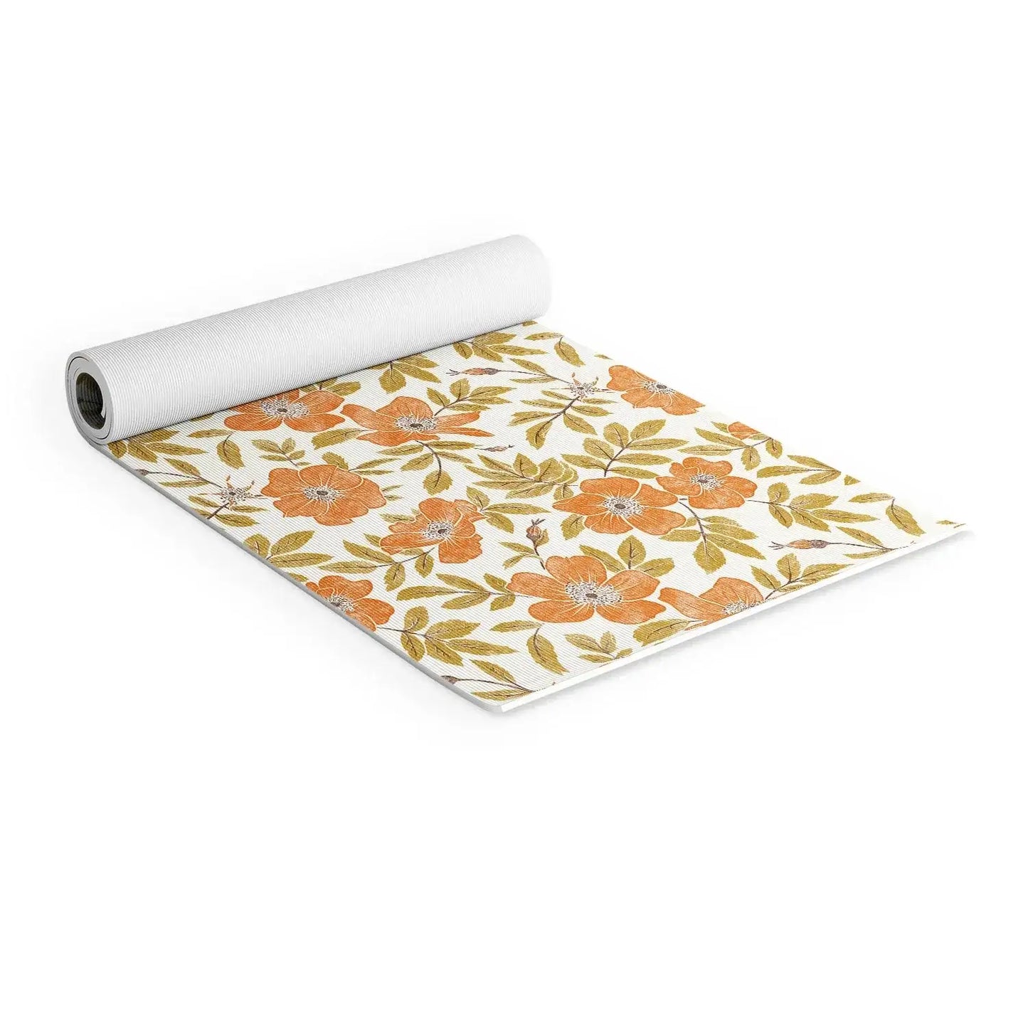 Vintage Wild Mountain Roses Yoga Mat